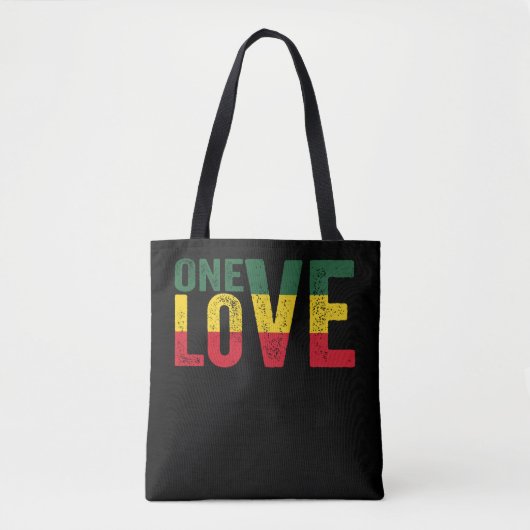 One Love Jamaican Rasta Reggae Tote Bag (Voorkant)