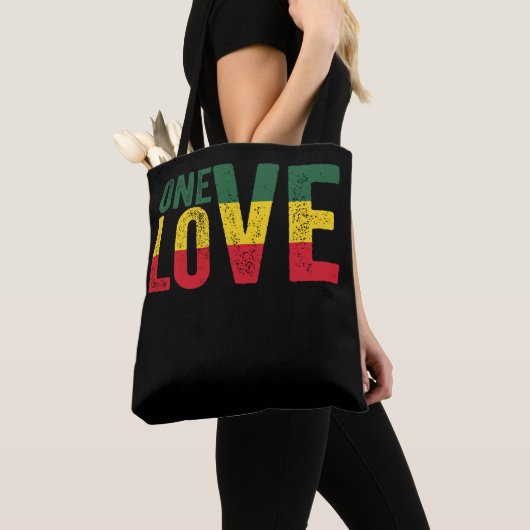 One Love Jamaican Rasta Reggae Tote Bag (Dichtbij)