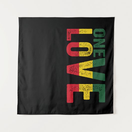 One Love Jamaican Rasta Reggae Wandkleed (Voorkant (horizontaal))