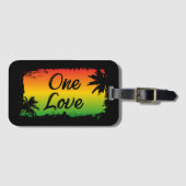 One Love Jamaican Rastafari Tropical Palm Trees Bagagelabel (Voorkant (horizontaal))