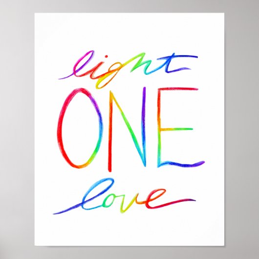 One Love & Light Inspirerend Words Art Poster (Voorkant)