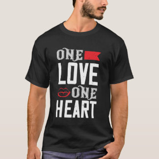 One Love One Heart Inspirerend vormgeving T-shirt