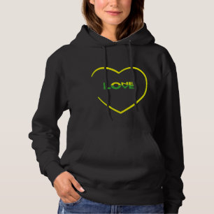 One Love One Heart Jamaicaanse vlag kleurt voor-ac Hoodie