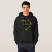 One Love One Heart Jamaicaanse vlag kleurt voor-ac Hoodie (Voorkant volledig)