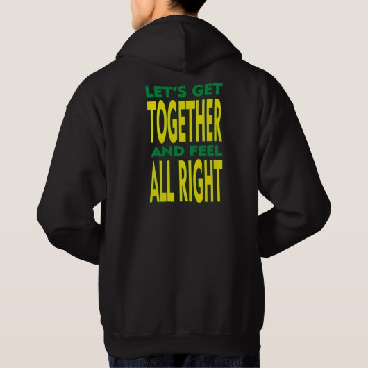 One Love One Heart Jamaicaanse vlag kleurt voor-ac Hoodie (Achterkant)