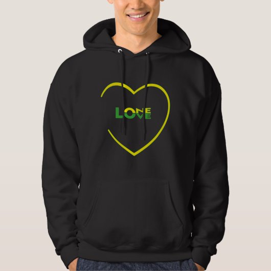 One Love One Heart Jamaicaanse vlag kleurt voor-ac Hoodie (Voorkant)