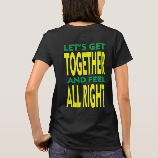 One Love One Heart Jamaicaanse vlag kleurt voor-ac T-shirt (Achterkant)