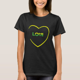 One Love One Heart Jamaicaanse vlag kleurt voor-ac T-shirt