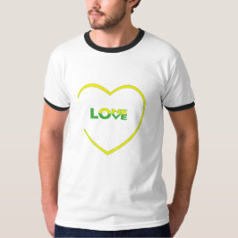 One Love One Heart Jamaicaanse vlag kleurt voor-ac T-shirt