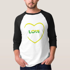 One Love One Heart Jamaicaanse vlag kleurt voor-ac T-shirt