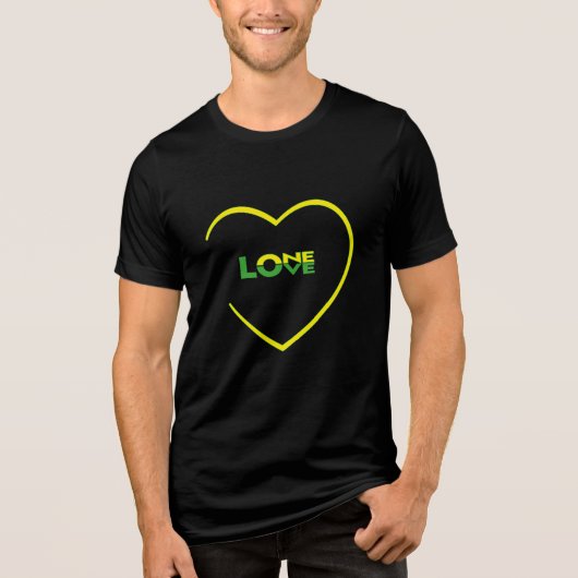 One Love One Heart Jamaicaanse vlag kleurt voor-ac Tri-Blend Shirt (Voorkant)