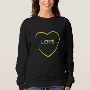 One Love One Heart Jamaicaanse vlag kleurt voor-ac Trui