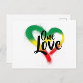 One Love One Heart Reggae Vibes Briefkaart (Voorkant / Achterkant)