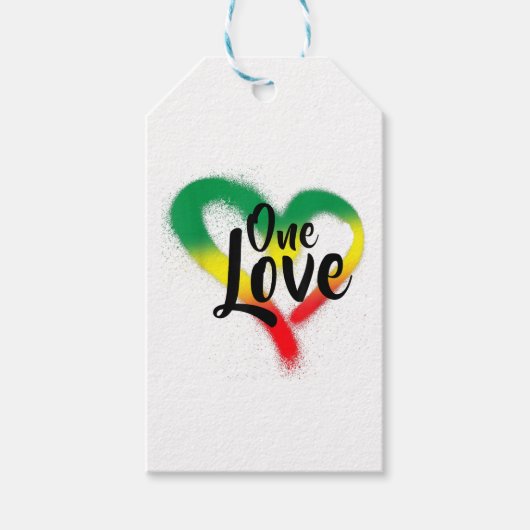 One Love One Heart Reggae Vibes Cadeaulabel (Voorkant)