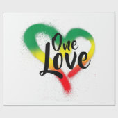 One Love One Heart Reggae Vibes Cadeaupapier (Vlak)