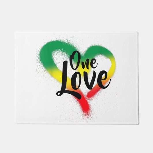 One Love One Heart Reggae Vibes Deurmat (Voorkant)