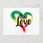 One Love One Heart Reggae Vibes Feestdagenkaart (Voorkant)