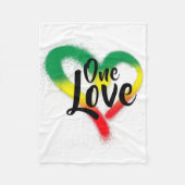 One Love One Heart Reggae Vibes Fleece Deken (Voorkant)