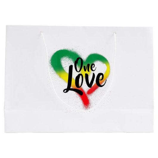 One Love One Heart Reggae Vibes Groot Cadeauzakje (Achterkant)