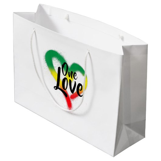 One Love One Heart Reggae Vibes Groot Cadeauzakje (Achterkant Gekanteld)