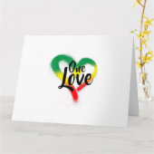 One Love One Heart Reggae Vibes Kaart (Gele Bloem)