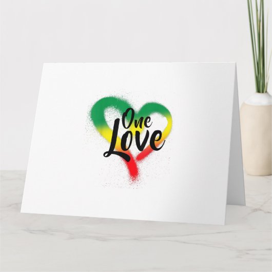 One Love One Heart Reggae Vibes Kaart (Voorkant)