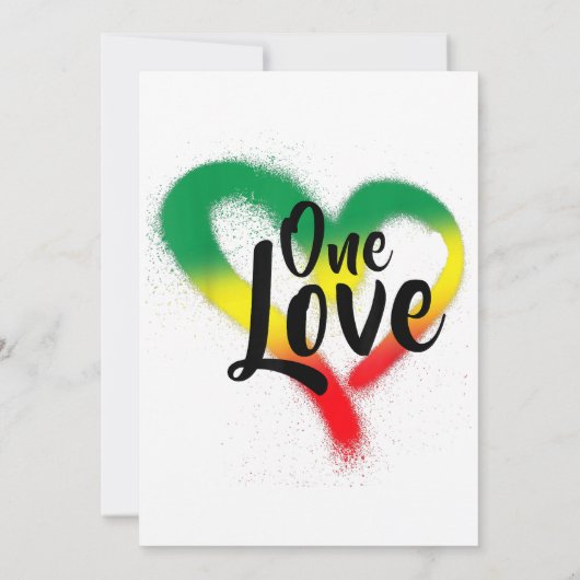 One Love One Heart Reggae Vibes Kaart (Achterkant)