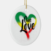One Love One Heart Reggae Vibes Keramisch Ornament (Rechts)