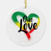 One Love One Heart Reggae Vibes Keramisch Ornament (Voorkant)
