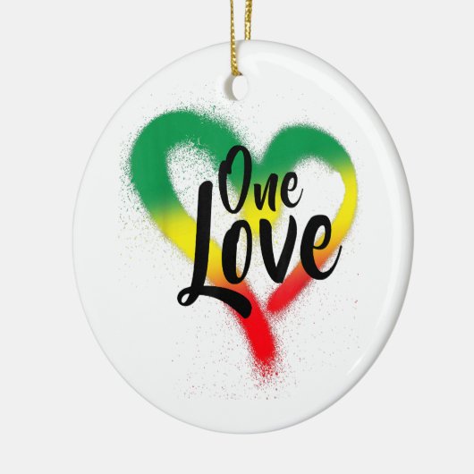 One Love One Heart Reggae Vibes Keramisch Ornament (Links)