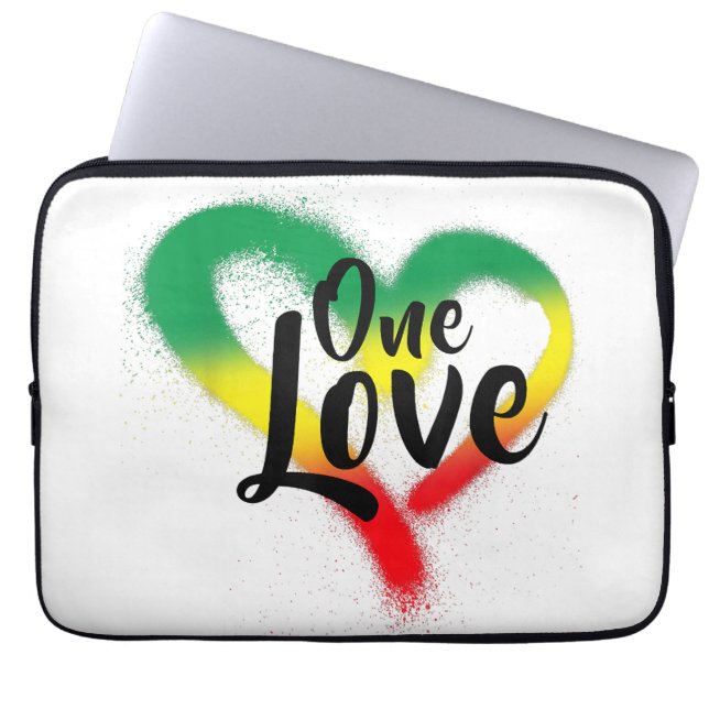 One Love One Heart Reggae Vibes Laptop Sleeve (Voorkant)