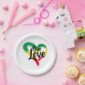 One Love One Heart Reggae Vibes Papieren Bordje (Feest)