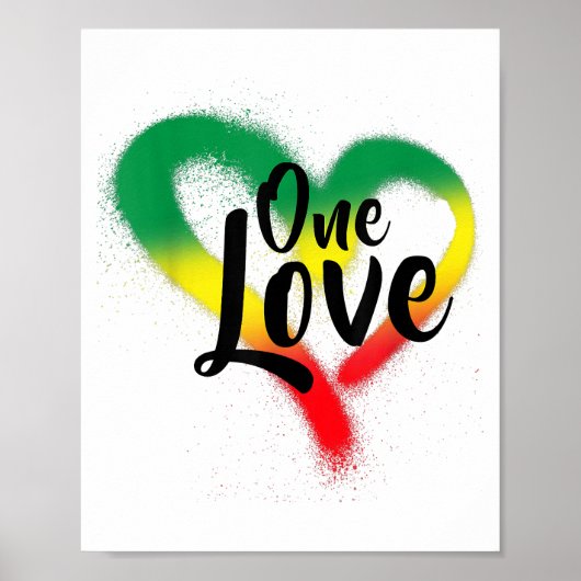 One Love One Heart Reggae Vibes Poster (Voorkant)
