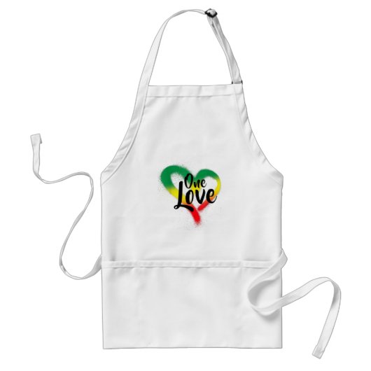 One Love One Heart Reggae Vibes Standaard Schort (Voorkant)