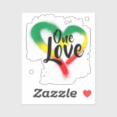 One Love One Heart Reggae Vibes Sticker (Vel)