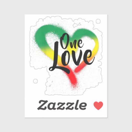 One Love One Heart Reggae Vibes Sticker (Vel)