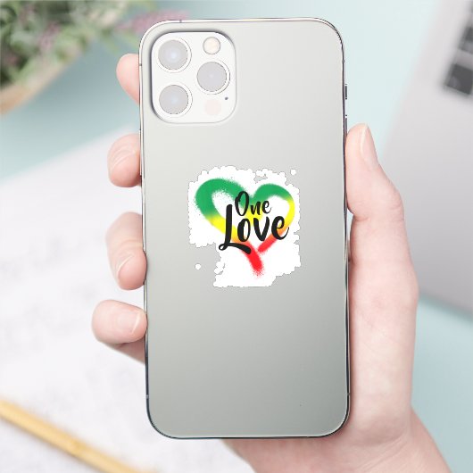 One Love One Heart Reggae Vibes Sticker (Telefoon)