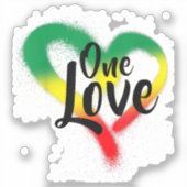 One Love One Heart Reggae Vibes Sticker (Voorkant)