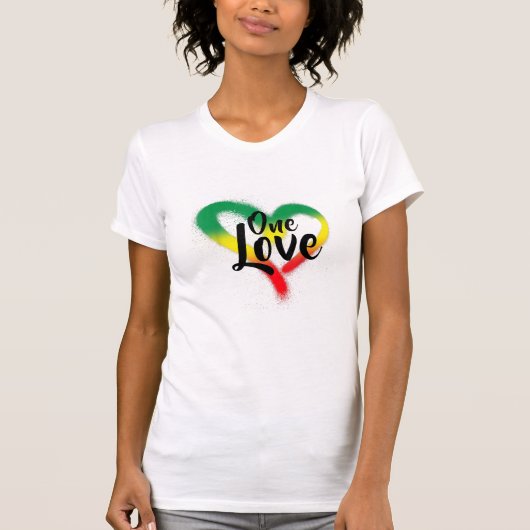 One Love One Heart Reggae Vibes T-shirt (Voorkant)