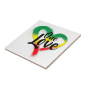 One Love One Heart Reggae Vibes Tegeltje (Zijkant)
