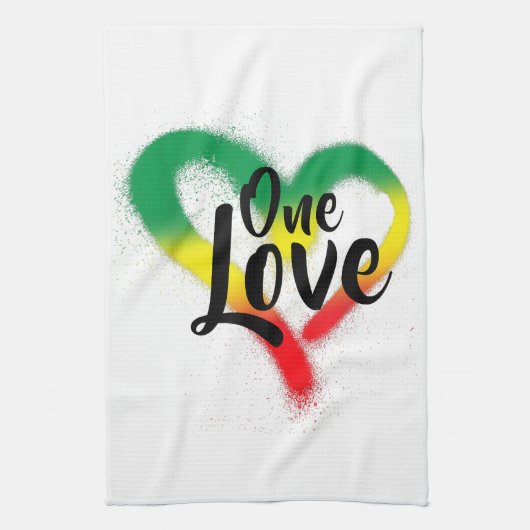 One Love One Heart Reggae Vibes Theedoek (Verticaal)
