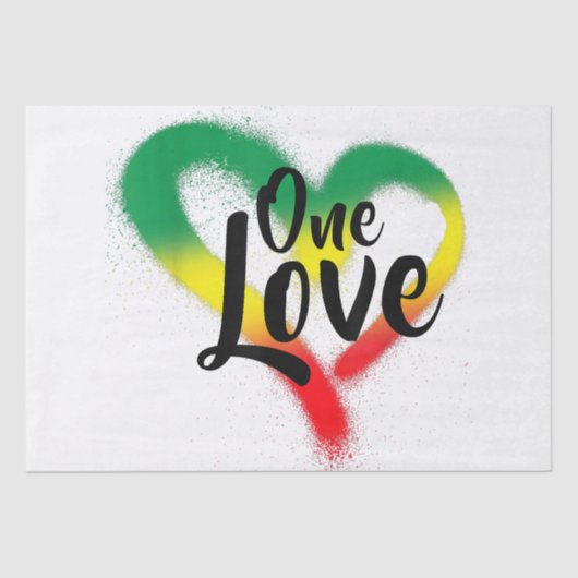 One Love One Heart Reggae Vibes Tissuepapier (Voorkant)