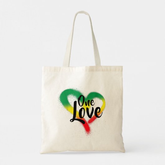 One Love One Heart Reggae Vibes Tote Bag (Achterkant)