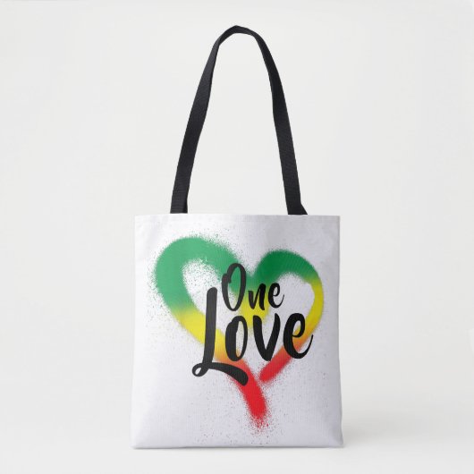 One Love One Heart Reggae Vibes Tote Bag (Voorkant)