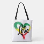 One Love One Heart Reggae Vibes Tote Bag (Achterkant)