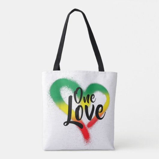 One Love One Heart Reggae Vibes Tote Bag (Achterkant)