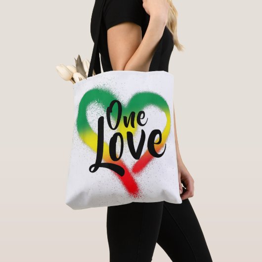 One Love One Heart Reggae Vibes Tote Bag (Dichtbij)