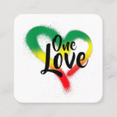 One Love One Heart Reggae Vibes Vierkante Visitekaartje (Voorkant)