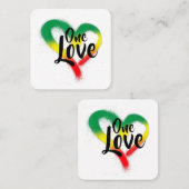 One Love One Heart Reggae Vibes Vierkante Visitekaartje (Voorkant / Achterkant)