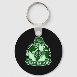 One Love One Peace One Earth Day Sleutelhanger